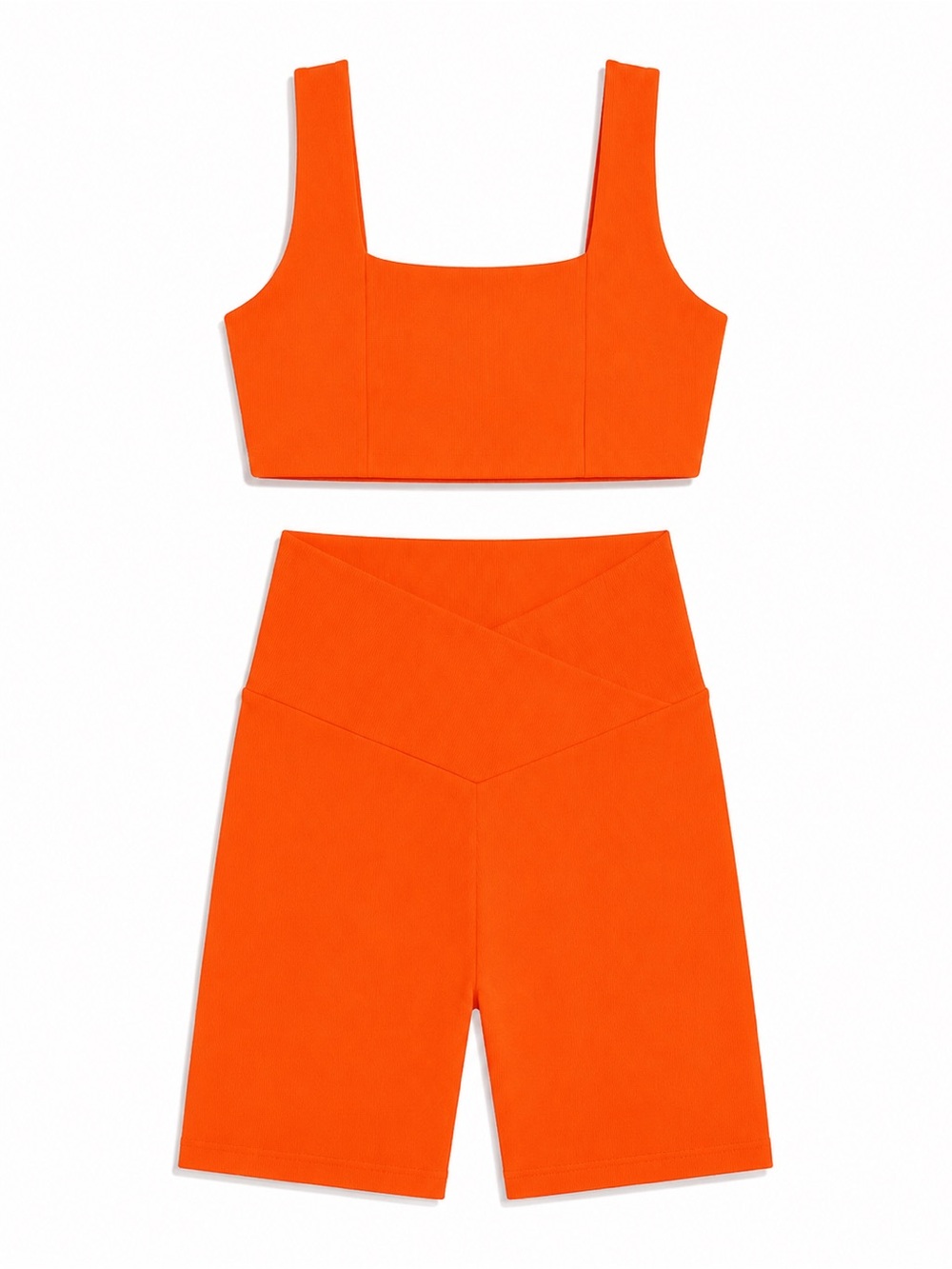 Wilo The Label Ribbed Biker Shorts and Sports Bra Set - Size S